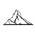 Mount Matterhorn, Isolated on a white background. A peak in the pennine Alps. The Alpine ridge. Royalty Free Stock Photo