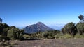 Mount Merapi from the top of Mount Merbabu Royalty Free Stock Photo