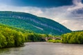 Mount Minsi and the Delaware River seen from from a pedestrian b Royalty Free Stock Photo