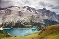 Mount Mmarmolada with lago di Fedaia, Italian Dolomites Royalty Free Stock Photo