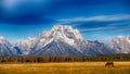 Mount Moran in Grand Teton National Park Royalty Free Stock Photo