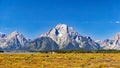 Mount Moran and Mount St. John from the edge of Jackson Lake