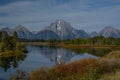 Mount Moran Reflected in the Snake River Royalty Free Stock Photo