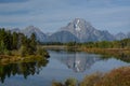 Mount Moran Reflected in the Snake River Royalty Free Stock Photo