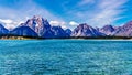 Mount Moran and surrounding mountains in the Teton Mountain Range west of Jackson Lake in Grand Teton National Park Royalty Free Stock Photo