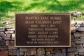 Sign about Calamity Jane at her grave