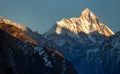 Mount Nanda Devi sunset view India himalaya mountain Royalty Free Stock Photo