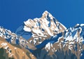 mount Nanda Devi vector illustration Royalty Free Stock Photo