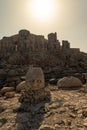 Mount Nemrut or Nemrud, Turkey. Monumental statues, royal tomb Royalty Free Stock Photo