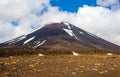 Mount Ngauruhoe also Mount Doom at Tongariro Alpine Crossing track Red crater Royalty Free Stock Photo