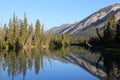 Mount Norquay Reflection in the Bow River Royalty Free Stock Photo