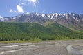 Mount North Chuya Range and small Aktru River Mountain Altai S iberia