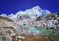 Mount Nuptse view and Mountain landscape view in Sagarmatha National Park Royalty Free Stock Photo