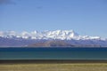 Mount Nyainqntanglha and lake Namtso Royalty Free Stock Photo