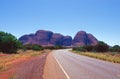 Mount Olga at the end of the road