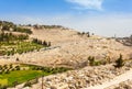 Mount of Olives and the old Jewish cemetery in Jerusalem, Israel Royalty Free Stock Photo