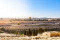 Mount of Olives and the old Jewish cemetery in Jerusalem, Israel Royalty Free Stock Photo