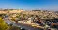 Mount of Olives with Siloam village over ancient City of David quarter in Jerusalem Old City in Israel Royalty Free Stock Photo