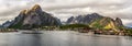 Mount Olstind and Reine fishing village in Norway