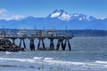 Mount Olympus Pier Olympic Mountains Beach Park Edmonds Washington Royalty Free Stock Photo