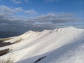 Snowy slopes of the oslea mountain,romania