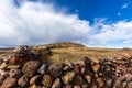 Mount Pachatata on the island of Amantani, lake Titicaca, Peru