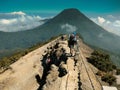 Mount Pangrango view from the top of Mount Gede Royalty Free Stock Photo