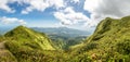 Mount Pelee green volcano hillside panorama, Martinique, French overseas department