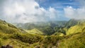 Mount Pelee green volcano hillside panorama, Martinique,  French overseas department Royalty Free Stock Photo