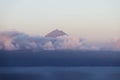 Mount Pico , Ponta do Pico with clouds layer as seen from SÃÂ£o Jorge Island Royalty Free Stock Photo
