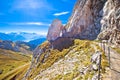 Mount Pilatus cliffs walkway with alpine peaks view