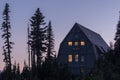 Mount Rainier Guide Service Building at Sunset Royalty Free Stock Photo