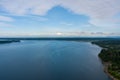 Mount Rainier on the horizon from above the Puget Sound at Nisqually Reach in June of 2022 Royalty Free Stock Photo