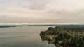 Mount Rainier on the horizon from above the Puget Sound in Olympia, Washington Royalty Free Stock Photo