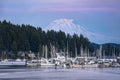 Mount Rainier Looming over Gig Harbor Washington Royalty Free Stock Photo