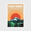 Mount Rainier National park poster illustration design