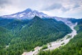 Mount Rainier with Nisqually River Royalty Free Stock Photo