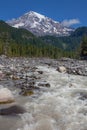 Mount Rainier and Nisqually River Royalty Free Stock Photo