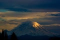 Mount Rainier North flank at sunset Royalty Free Stock Photo