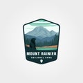 Mount rainier patch logo vector symbol illustration design, us national park logo