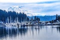 Mount Rainier Sailboats Reflection Gig Harbor Washington State Royalty Free Stock Photo
