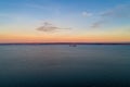 Mount Rainier and the Seattle, Washington skyline at sunset Royalty Free Stock Photo