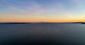 Mount Rainier and the Seattle, Washington skyline at sunset Royalty Free Stock Photo