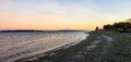 Mount Rainier and the Seattle, Washington skyline at sunset Royalty Free Stock Photo