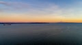 Mount Rainier and the Seattle, Washington skyline at sunset Royalty Free Stock Photo