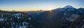 Mount Rainier Sunset Panoramic View Royalty Free Stock Photo