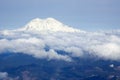 Mount Rainier surrounded by clouds