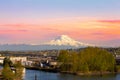 Mount Rainier from Tacoma Marina Royalty Free Stock Photo