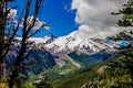 Mount Rainier, volcano landscape with Glacier, seen from Mount Rainier National Park in Washington State USA