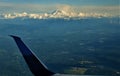 Mount Ranier from the air arriving Seattle Royalty Free Stock Photo